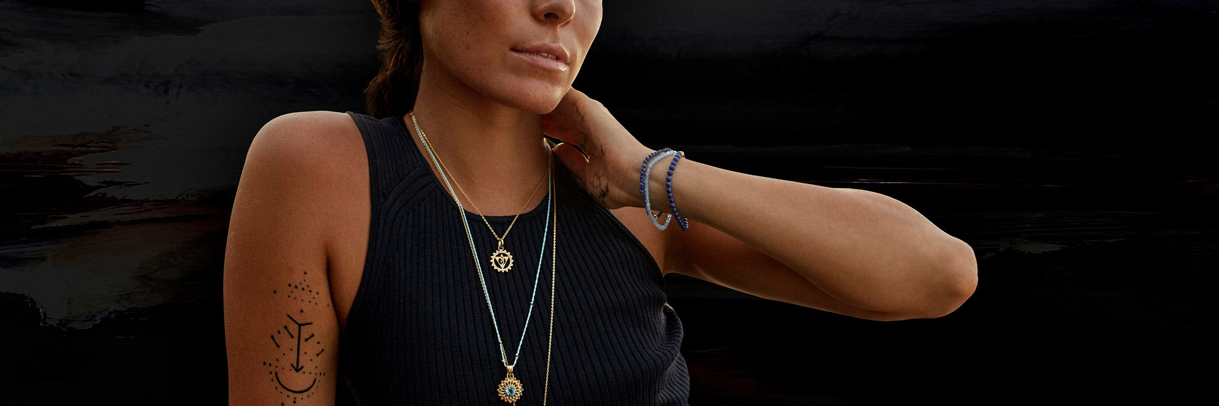 Chakra Anhänger – Chakra Ketten | Anhänger und Ketten mit Chakra Symbolen der 7 Haupt Chakren | Schmuck mit spiritueller Bedeutung | Sterling Silber hochwertig vergoldet mit Edelsteinen akzentuiert | ETERNAL BLISS