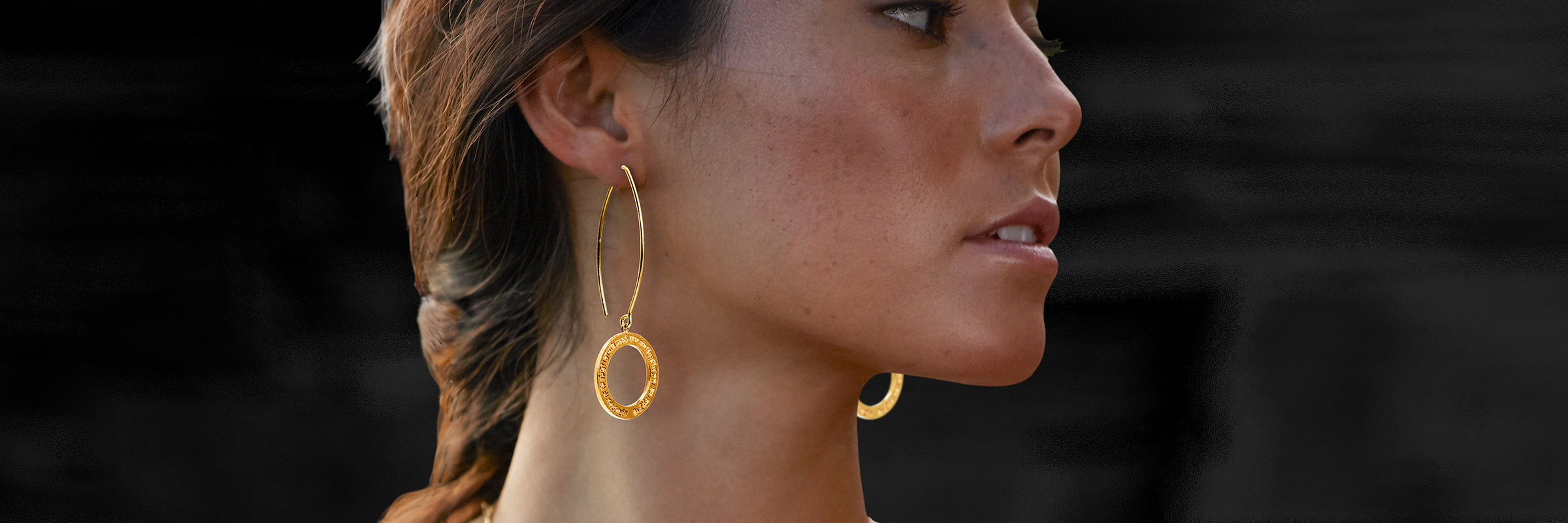 Mantra Ohrringe, Ohrstecker und Creolen - Hochwertige Mantraschmuckkollektion aus Sterlingsilber, vergoldet von ETERNAL BLISS - Spiritueller Yoga Schmuck - Mantra earrings and Mantra hoop earrings, mantra jewellery made from gold-plated sterling silver
