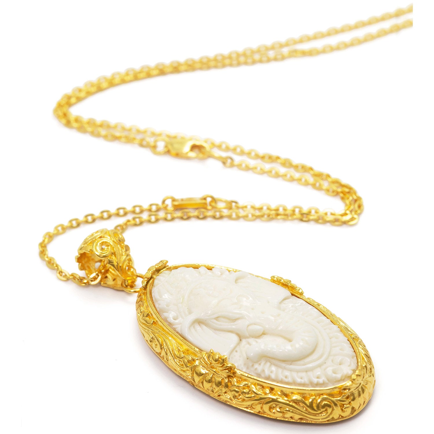 Gold-plated Ganesha pendant with OM  by ETERNAL BLISS - Spiritual Jewellery