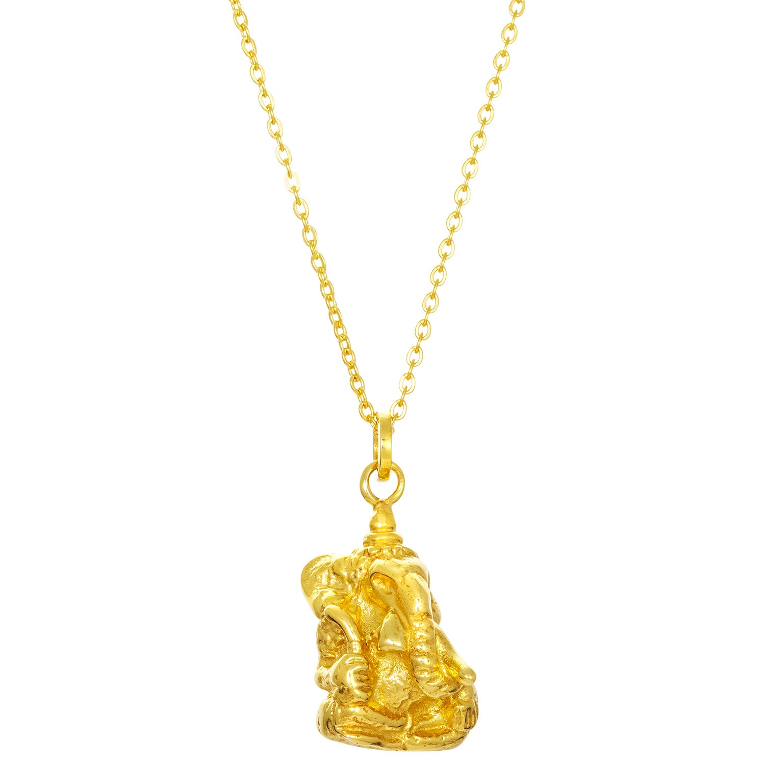 Hochwertig gestalteter Antiker Ganesha Anhänger Sterling Silber vergoldet von ETERNAL BLISS - Spiritueller Schmuck