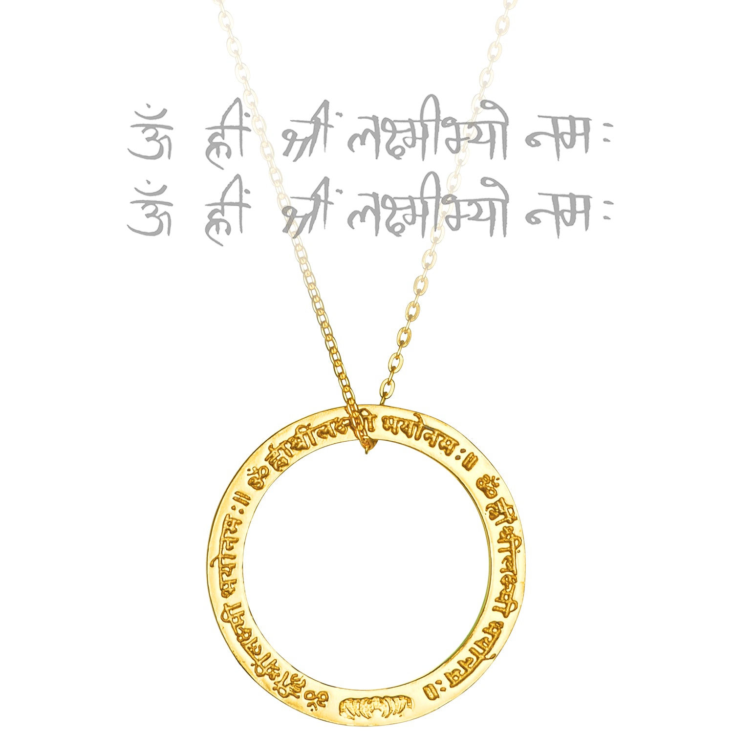 Lakshmi Mantra Kette aus Sterling Silber vergoldet von Eternal Bliss aus der Yoga Schmuckkollektion