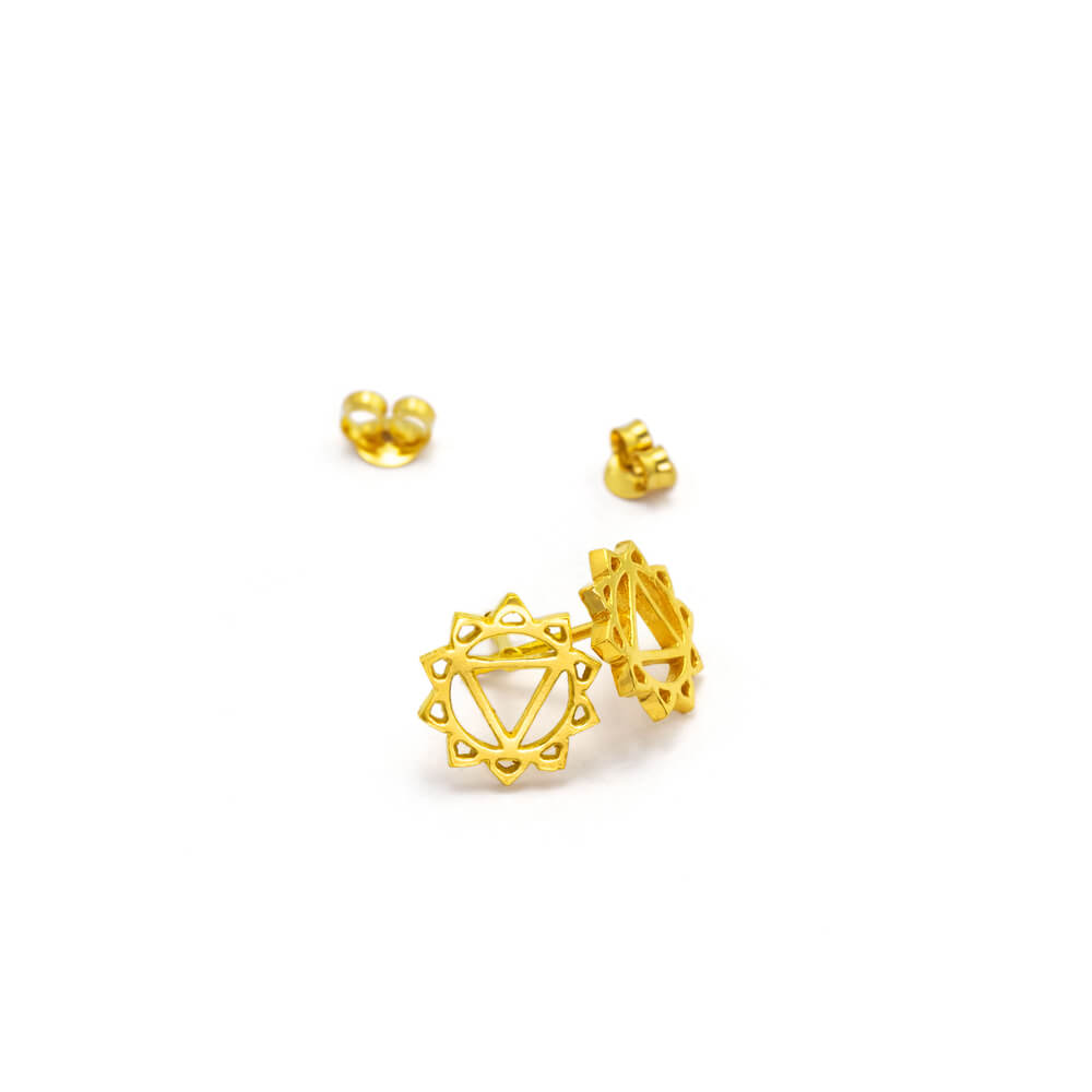 Solar Plexus Chakra Ohrstecker mini vergoldet von ETERNAL BLISS - Spiritueller Schmuck