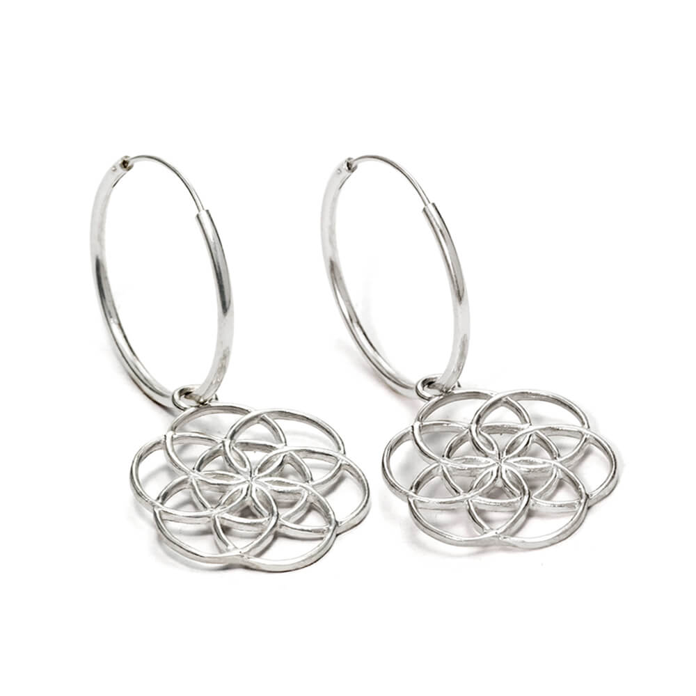 Samen des Lebens Kreolen Silber von Eternal Bliss - Spiritueller Schmuck