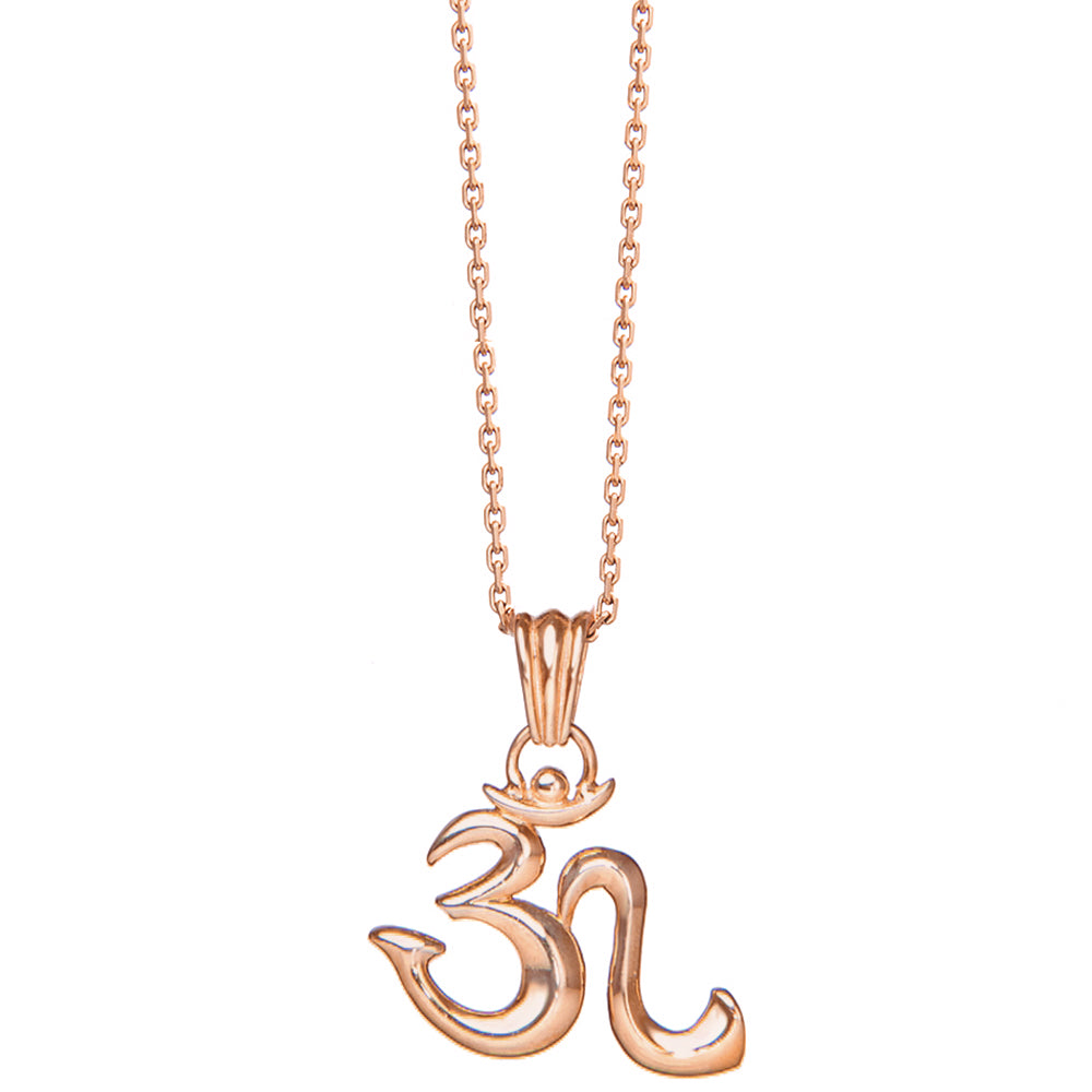 Om Anhänger mit Kette rosé vergoldet von ETERNAL BLISS - Spiritueller Yoga Schmuck