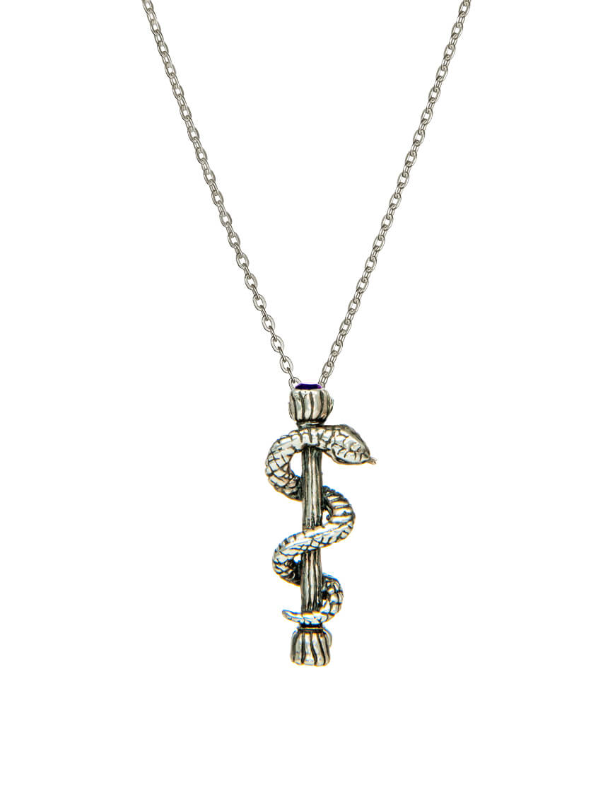 Äskulap Anhänger mit Amethyst Silber mit  Kette von ETERNAL BLISS - Spiritueller Schmuck