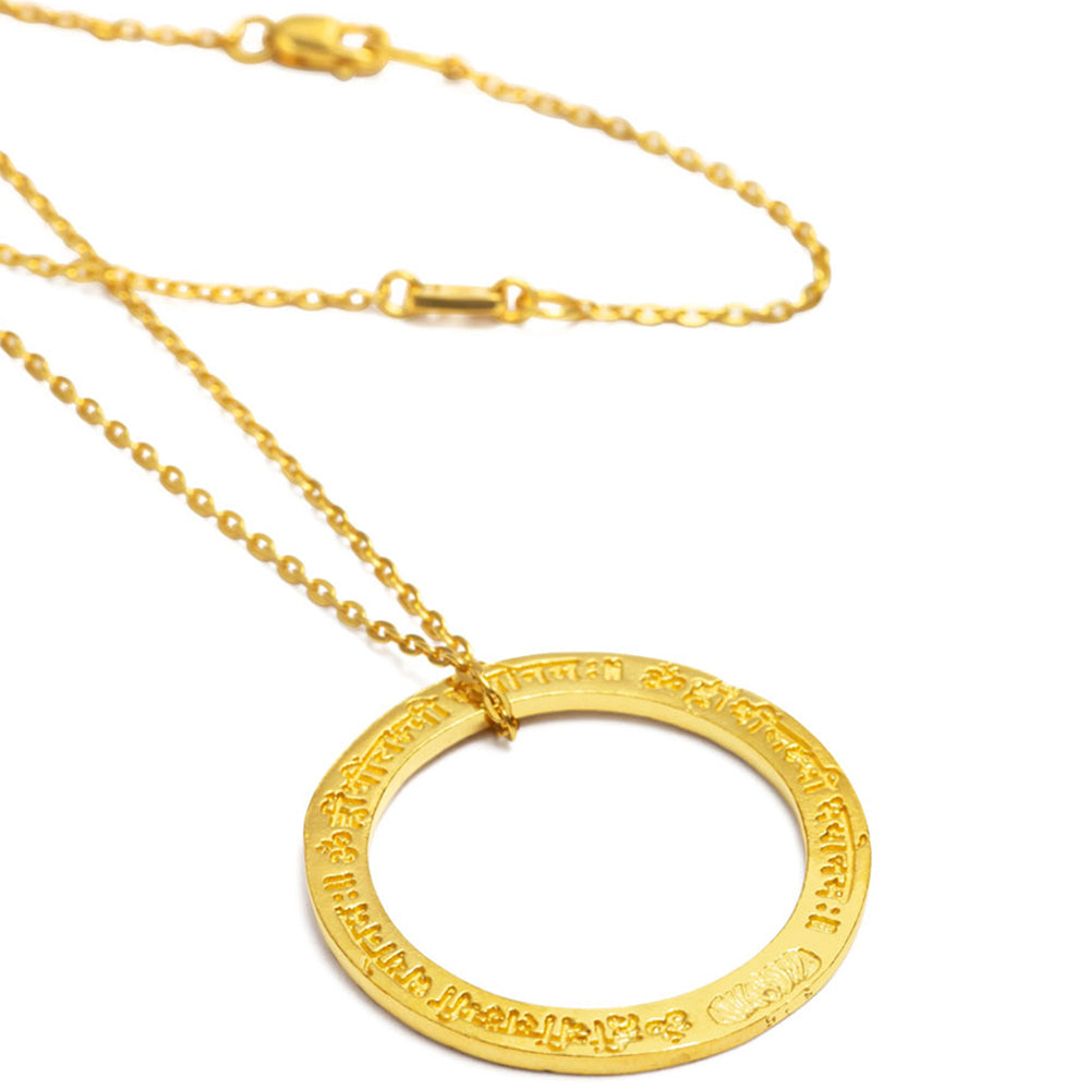 Lakshmi Mantra Necklace in Sterling Silver Gold Plated by Eternal Bliss from the Yoga Jewelry Collection