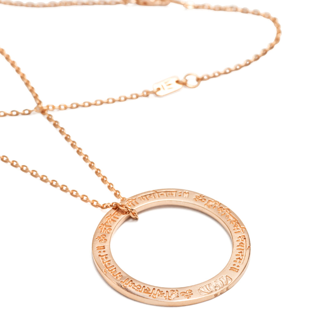 Lakshmi Mantra Necklace made of sterling silver rose gold plated by Eternal Bliss