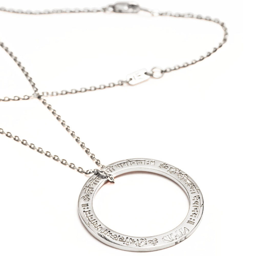 Sterling Silver Lakshmi Mantra Necklace by Eternal Bliss from the Yoga Jewelry Collection