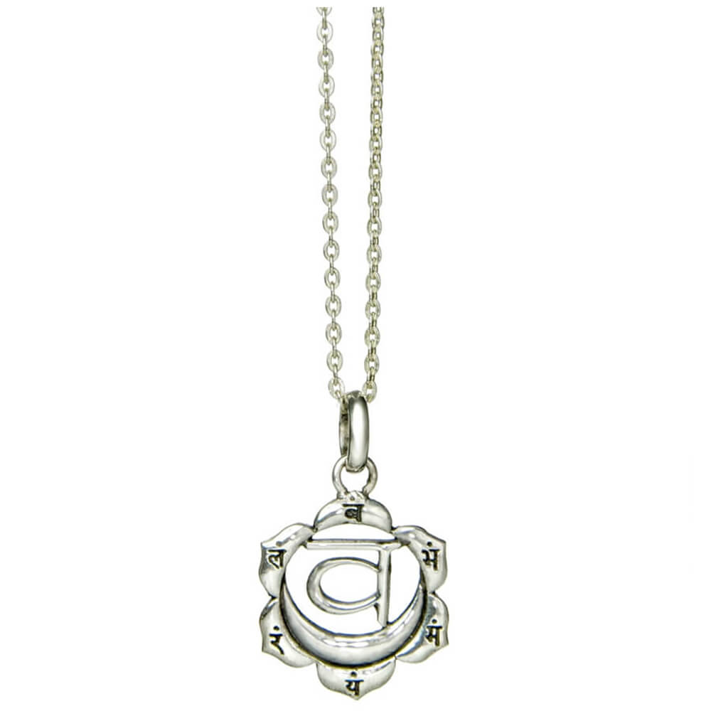 Svadhisthana Chakra Anhänger mit Mantra Silber mit Kette von ETERNAL BLISS - Spriritueller Schmuck