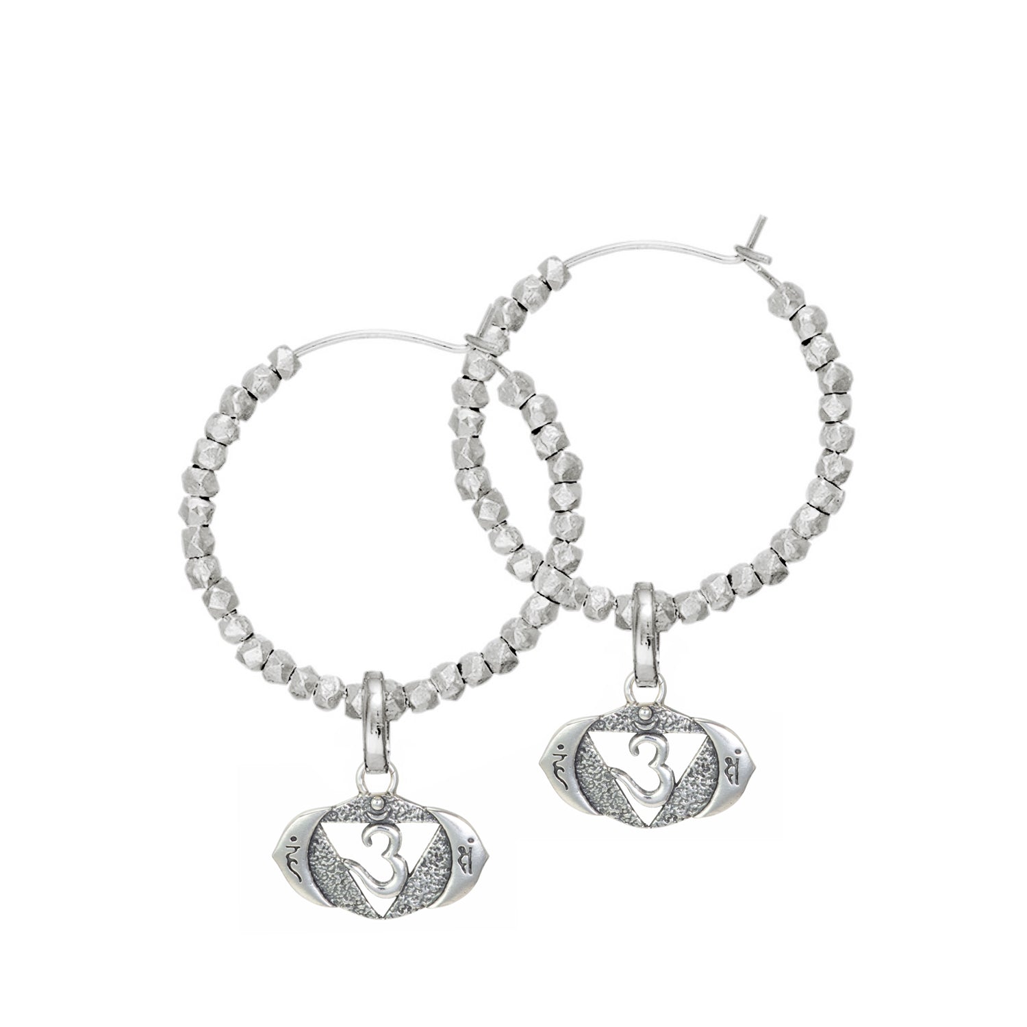 Stirn oder Ajna Chakra Kreolen aus hochwertigem Sterling Silber mit balinesischen Perlen verziert von ETERNAL BLISS - Spiritueller Schmuck