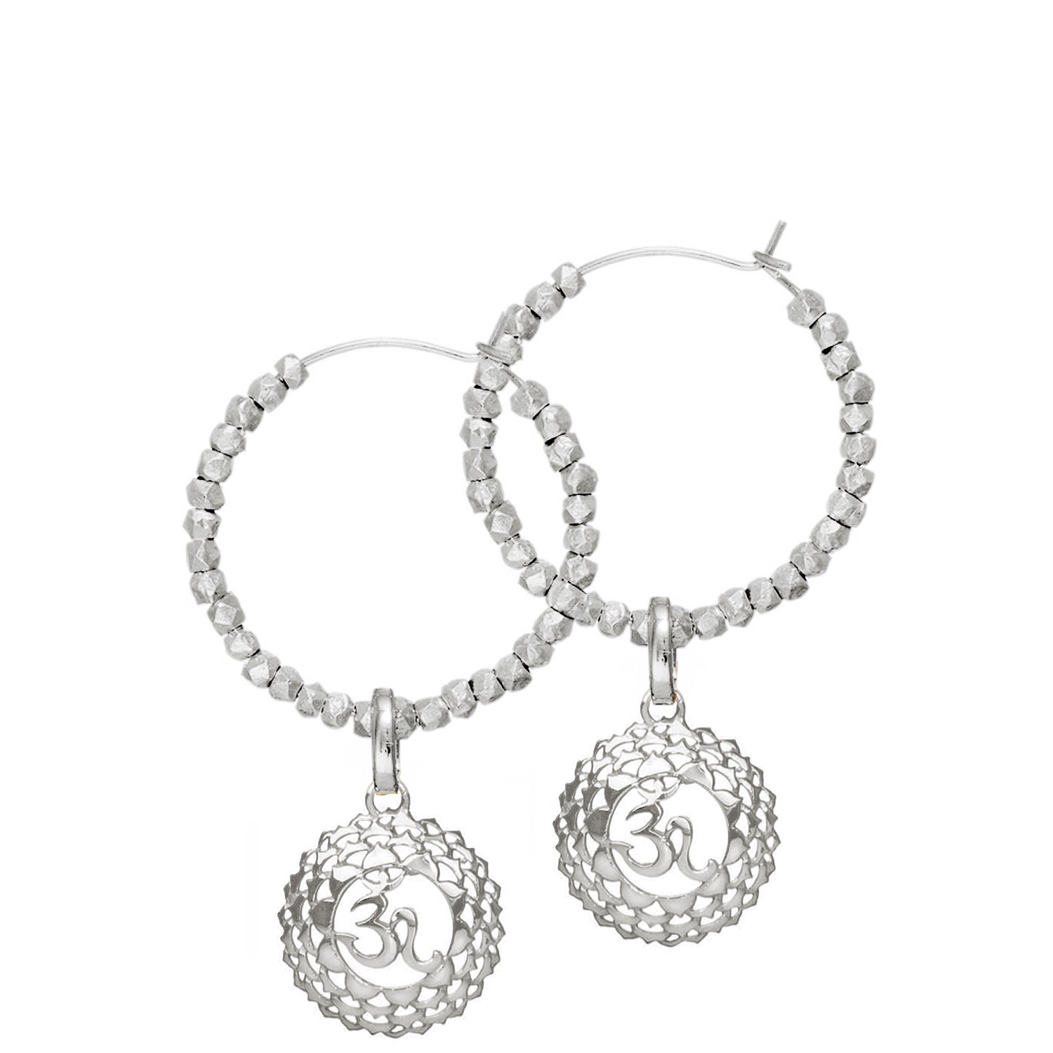 Kronen oder Sahasrara Chakra Kreolen aus hochwertigem Sterling Silber mit balinesischen Perlen verziert von ETERNAL BLISS - Spiritueller Schmuck