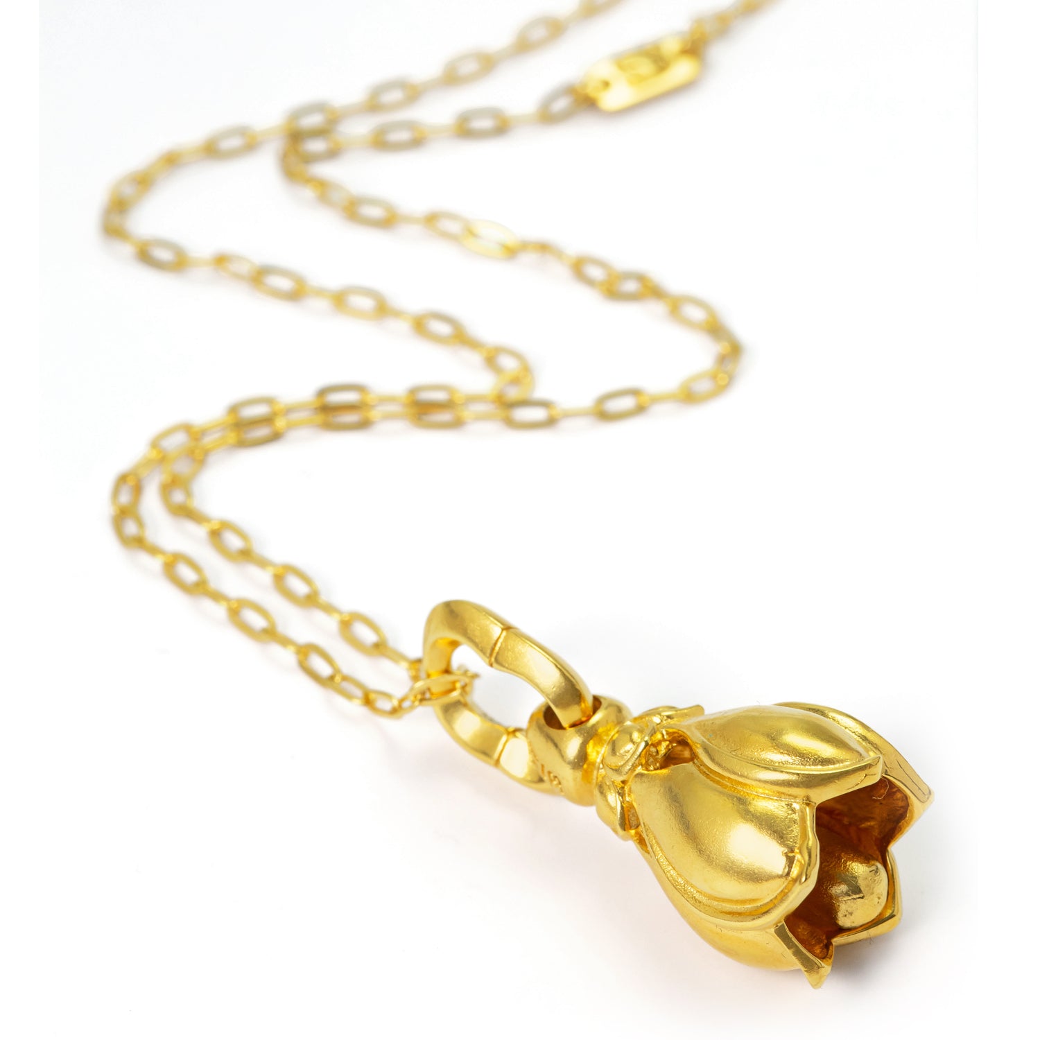 Gold-plated Lotus bell pendant by ETERNAL BLISS - Spiritual Jewellery