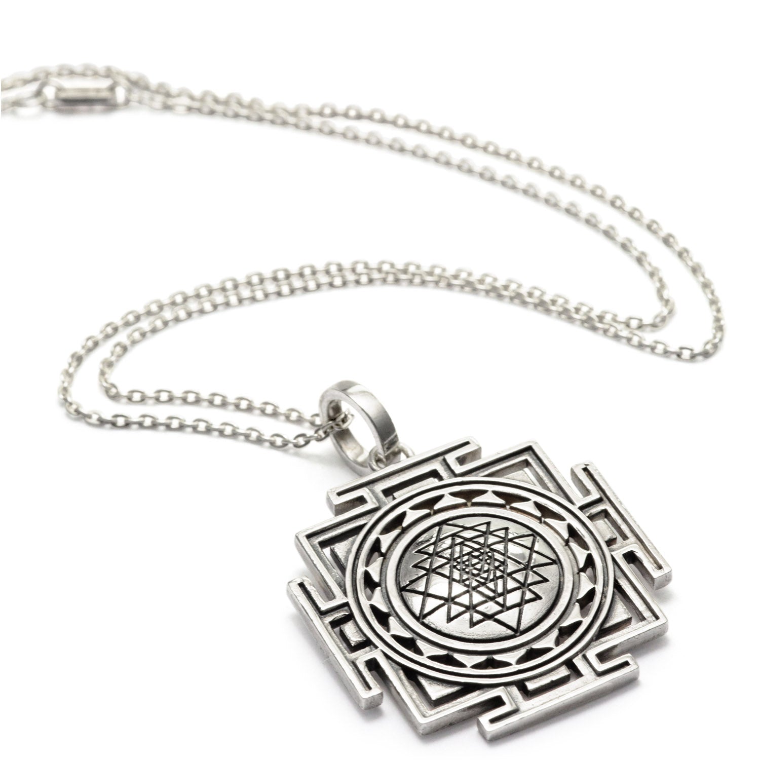 Finely detailed Sri Yantra pendant made of sterling silver by ETERNAL BLISS - Spiritual Jewelry