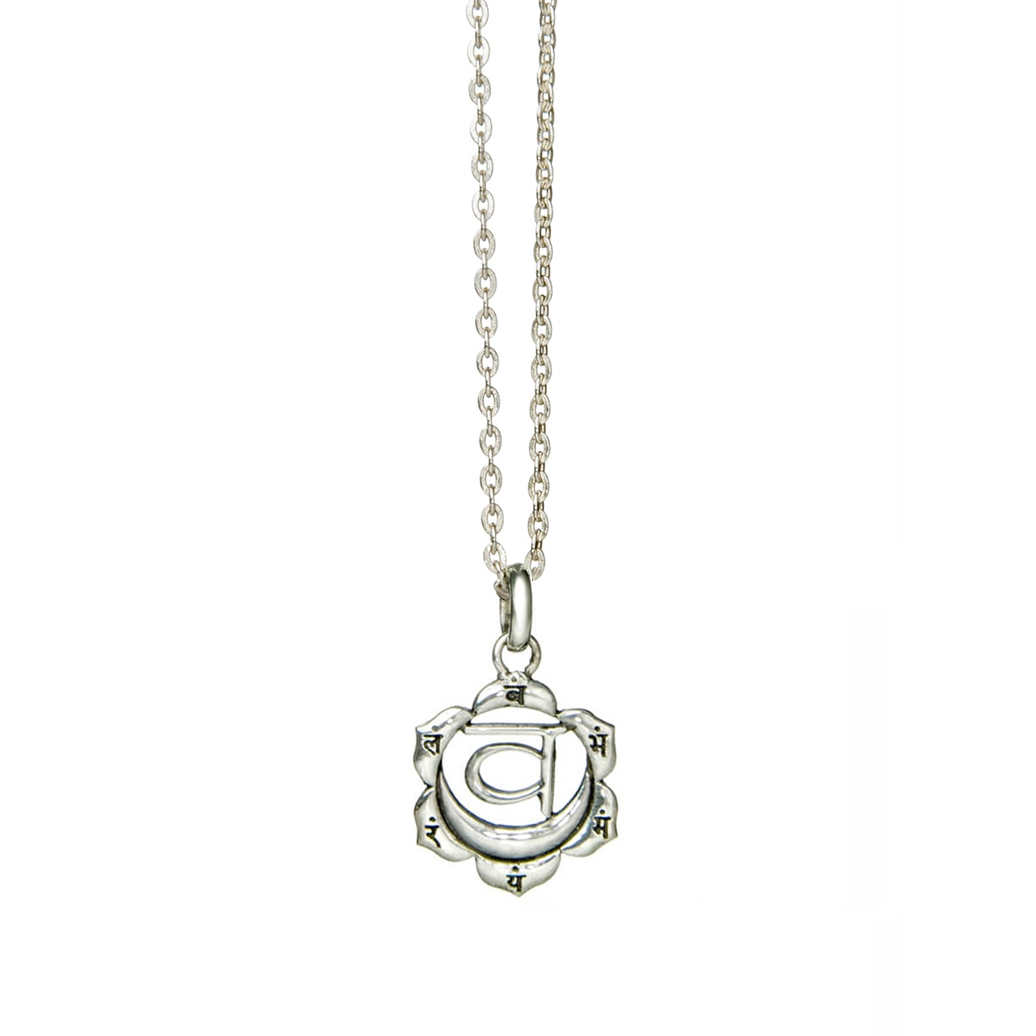 Kleiner Sakral Chakra Anhänger mit Mantra aus Sterling Silber mit Kette von ETERNAL BLISS - Spriritueller Schmuck