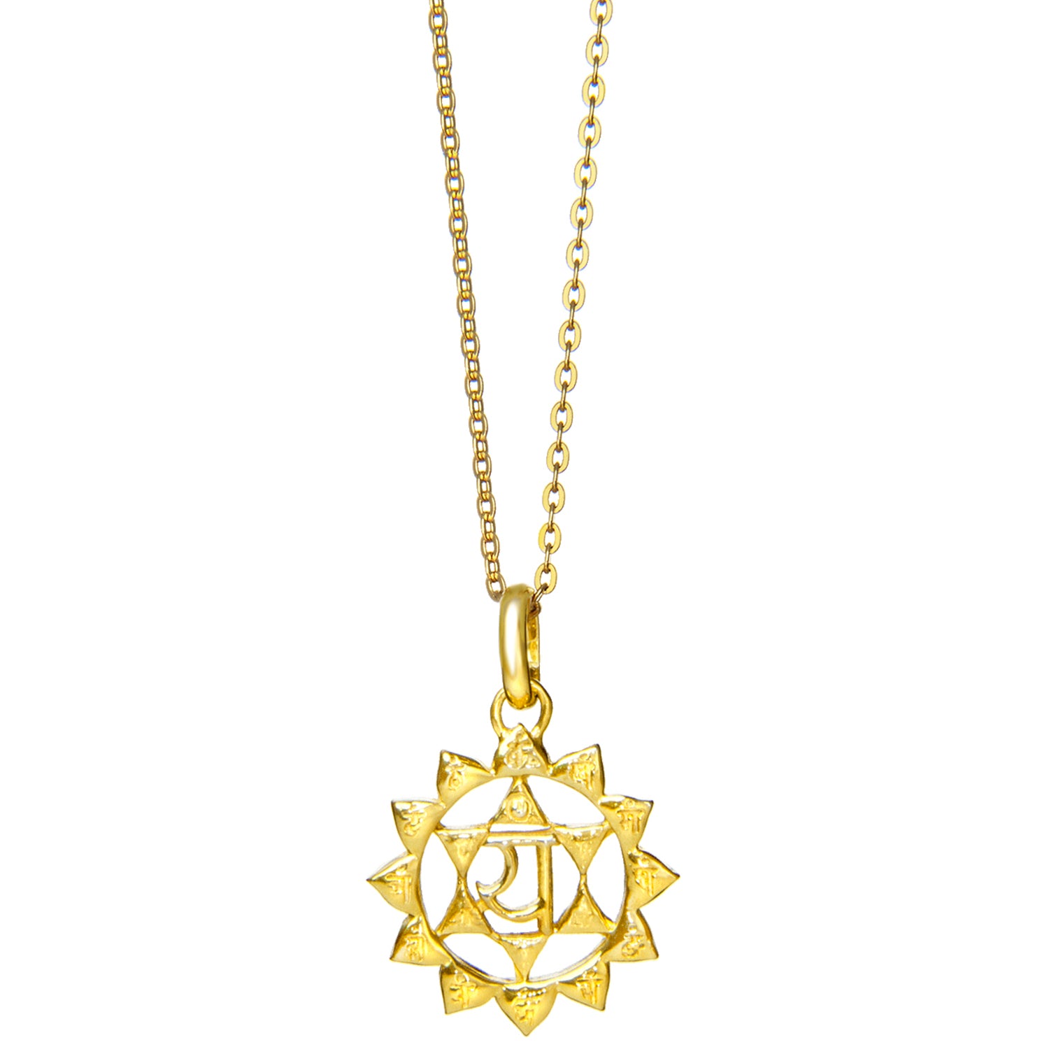 Herz oder Anahata Chakra Anhänger mit Mantra vergoldet mit Kette von ETERNAL BLISS - Spriritueller Schmuck