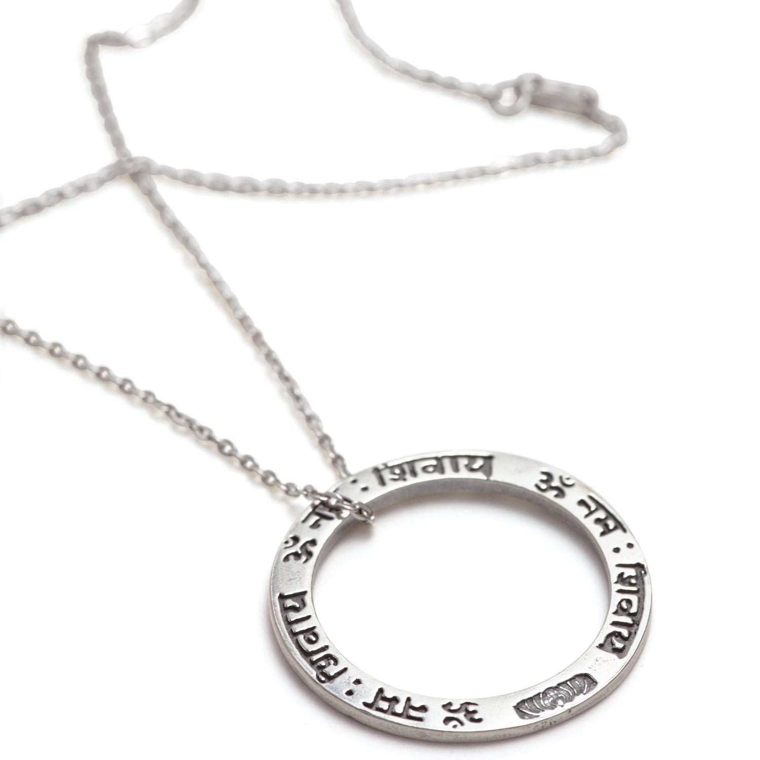 Sterling Silver Shiva Mantra Pendant by Eternal Bliss from the Yoga Jewelry Collection