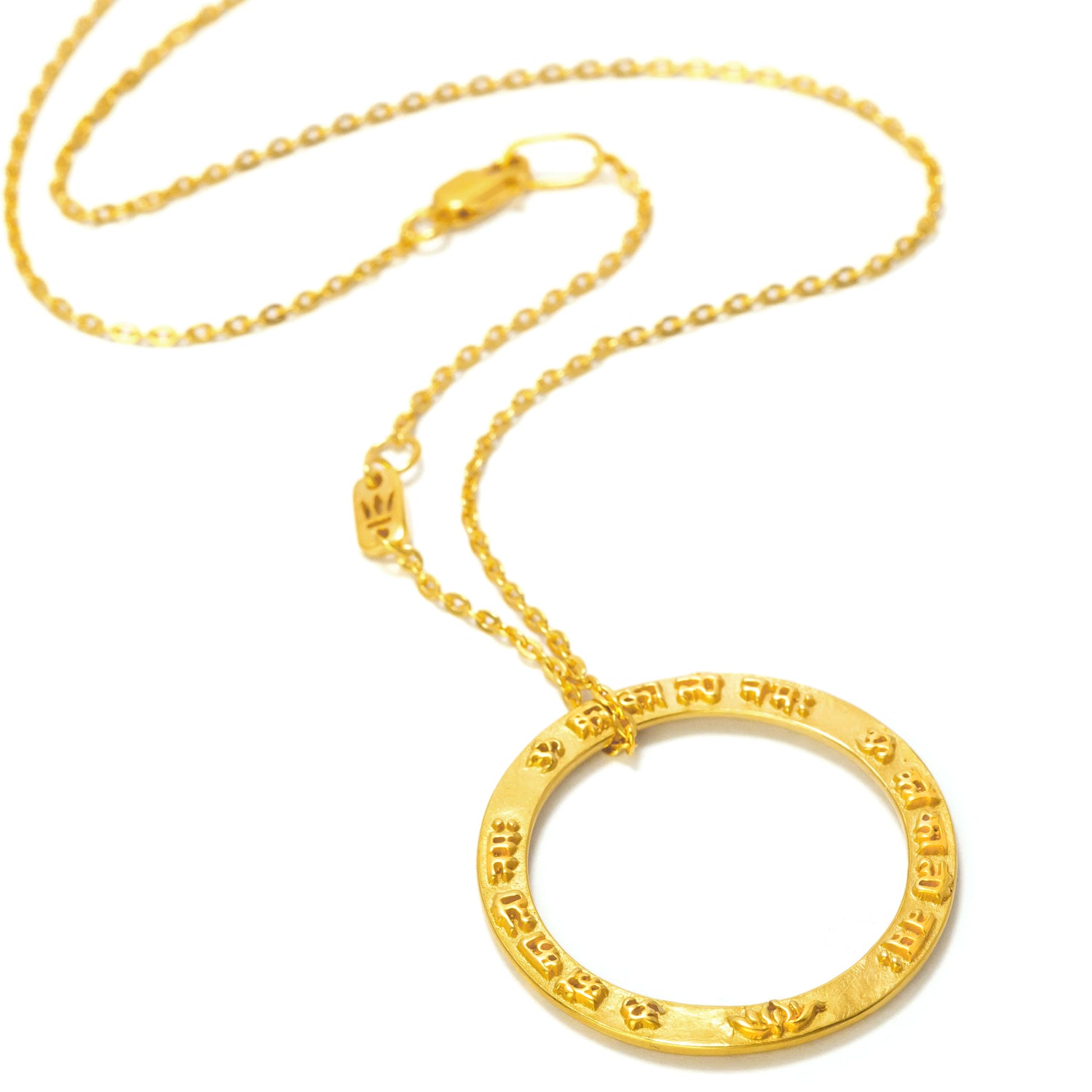 Kali Mantra Pendant in Gold Plated Sterling Silver by Eternal Bliss from the Yoga Jewelry Collection