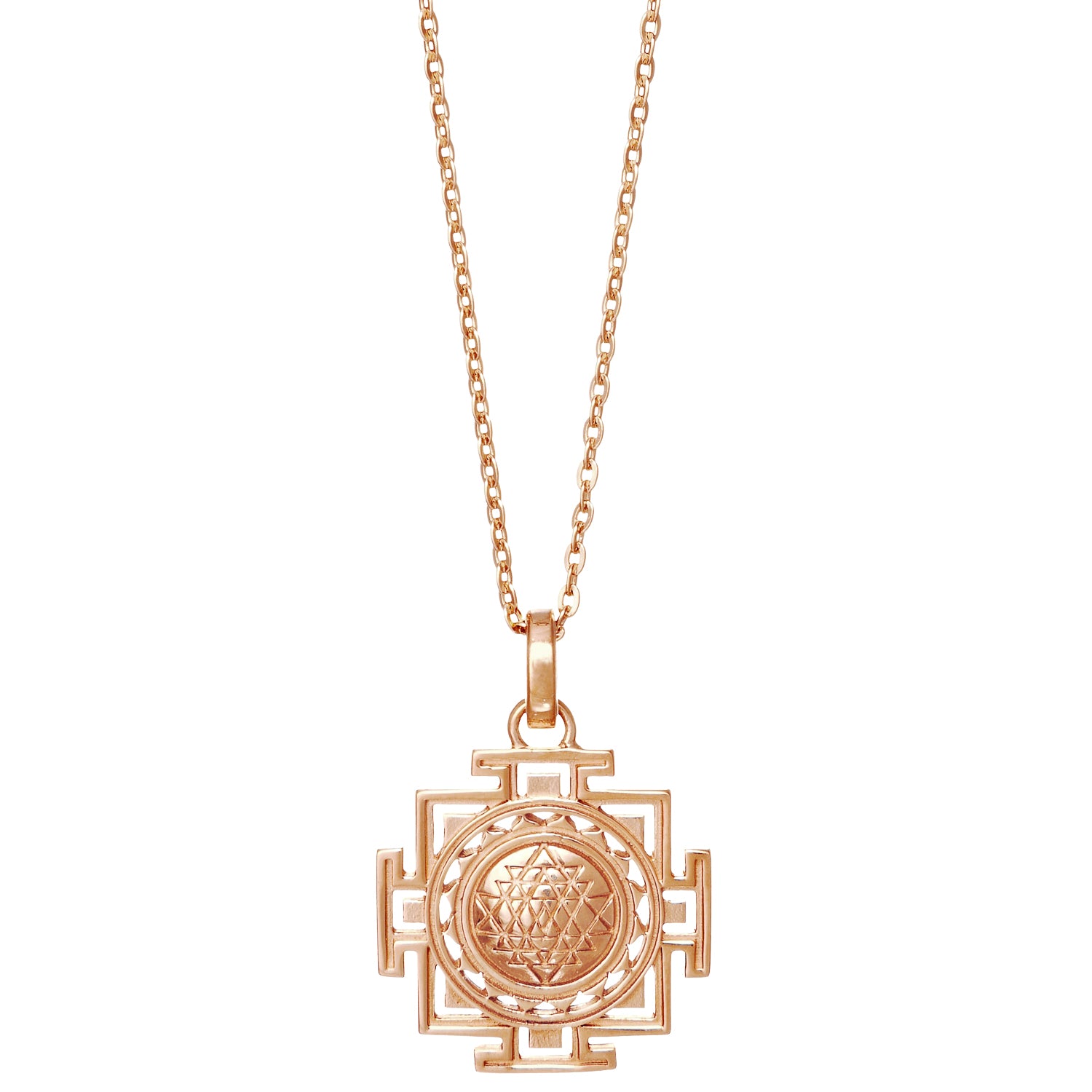 Sri Yantra Anhänger mini rosévergoldet von ETERNAL BLISS - Spiritueller Schmuck