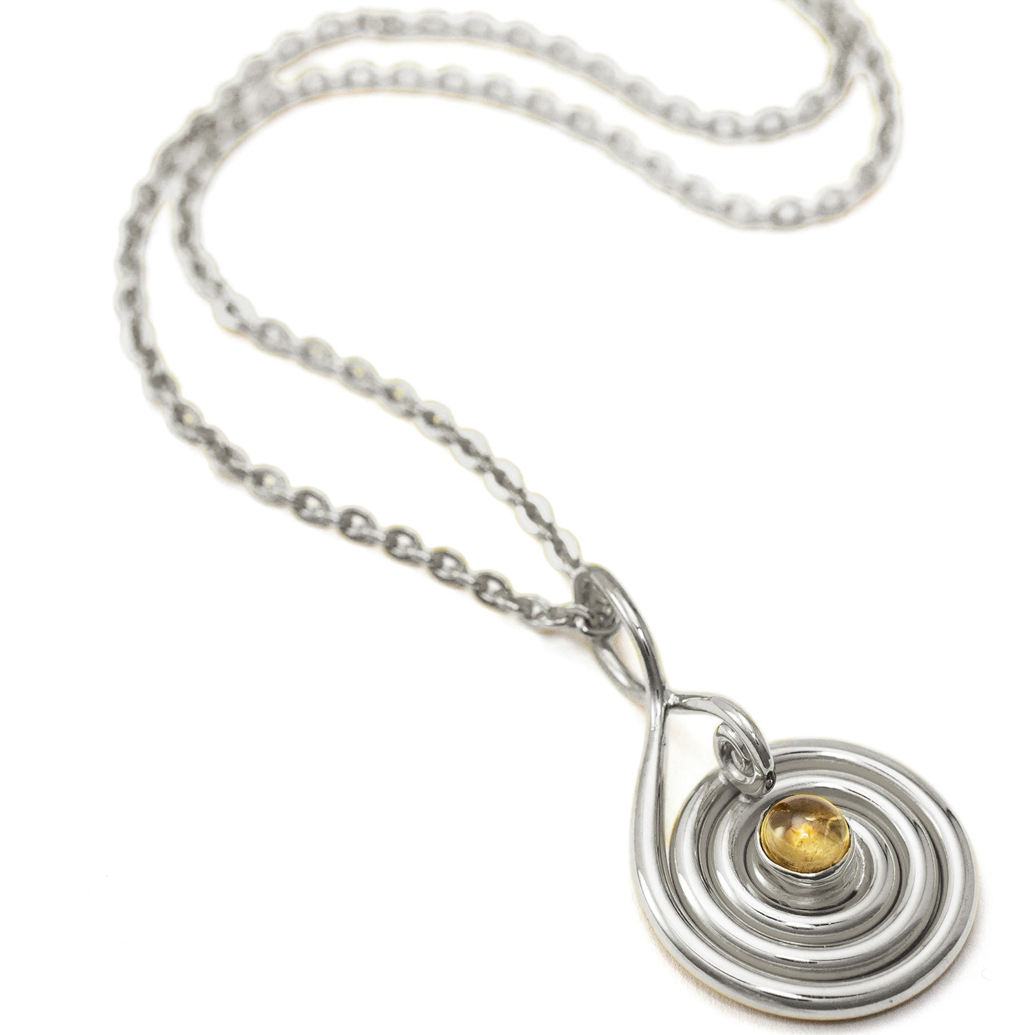 Spiral pendant silver with high-quality tiger eye cabochon by ETERNAL BLISS - Spiritual Jewelry