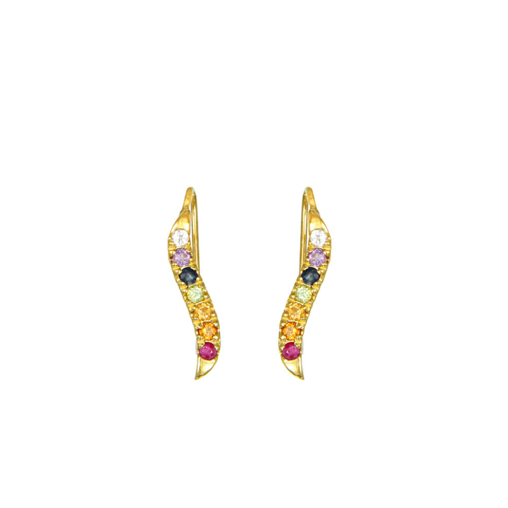 Chakra Flow Ear Climber vergoldet von ETERNAL BLISS - Spiritueller Schmuck