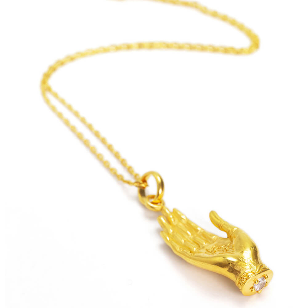 Abhaya Mudra Schmuck vergoldet - Schutz