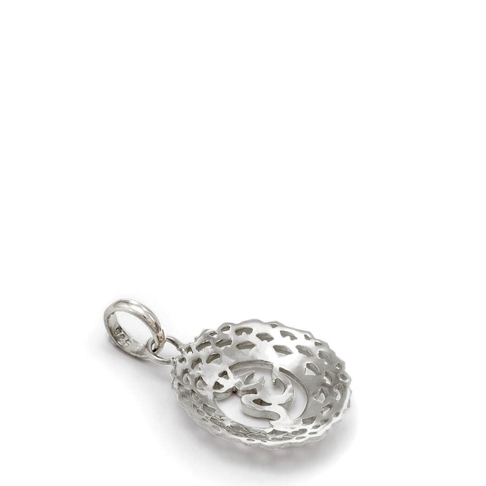 Sahasrara oder Kronen  Chakra Schmuck mit Mantra Silber, Rückseite